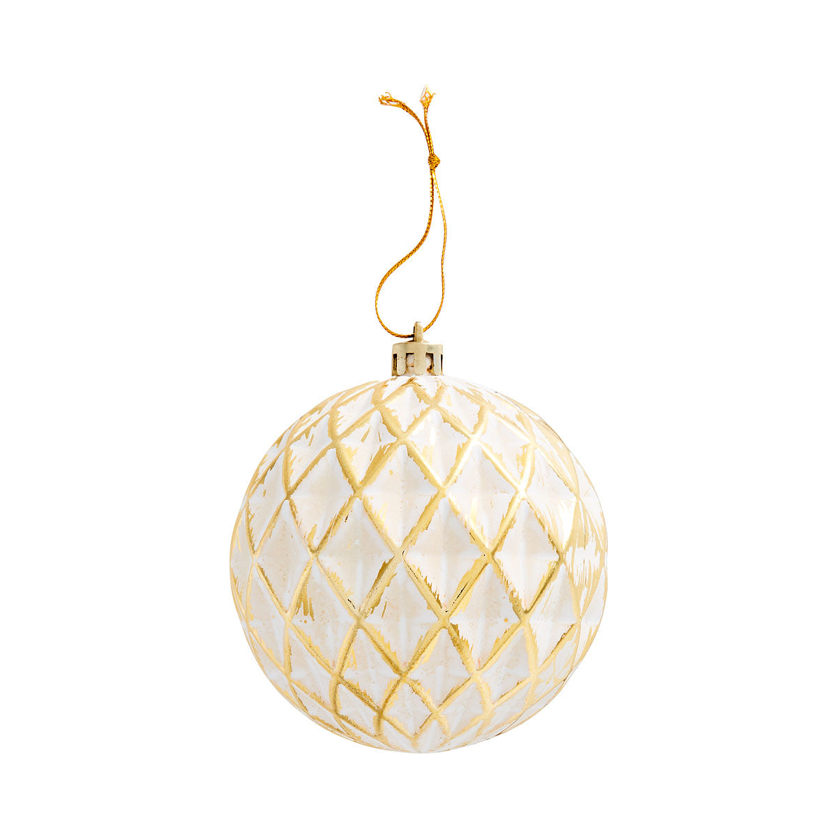 Christmas Whitewashed Gold Bauble