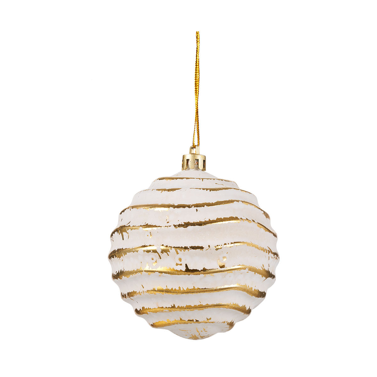 Christmas Whitewashed Gold Bauble