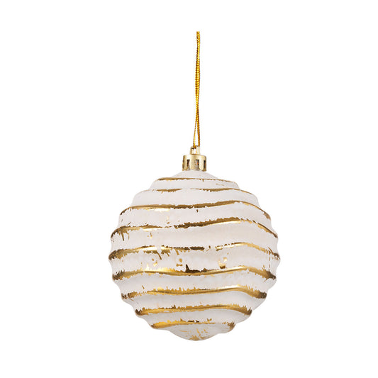 Christmas Whitewashed Gold Bauble