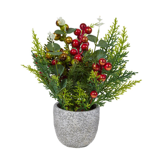 Christmas Potted Faux Flowers