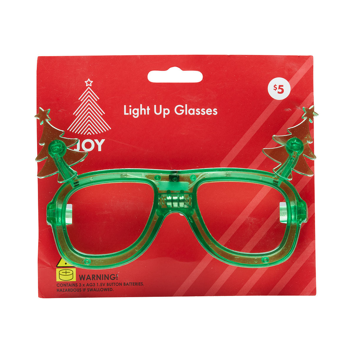 Christmas Novelty Light-Up Glasses Assorted