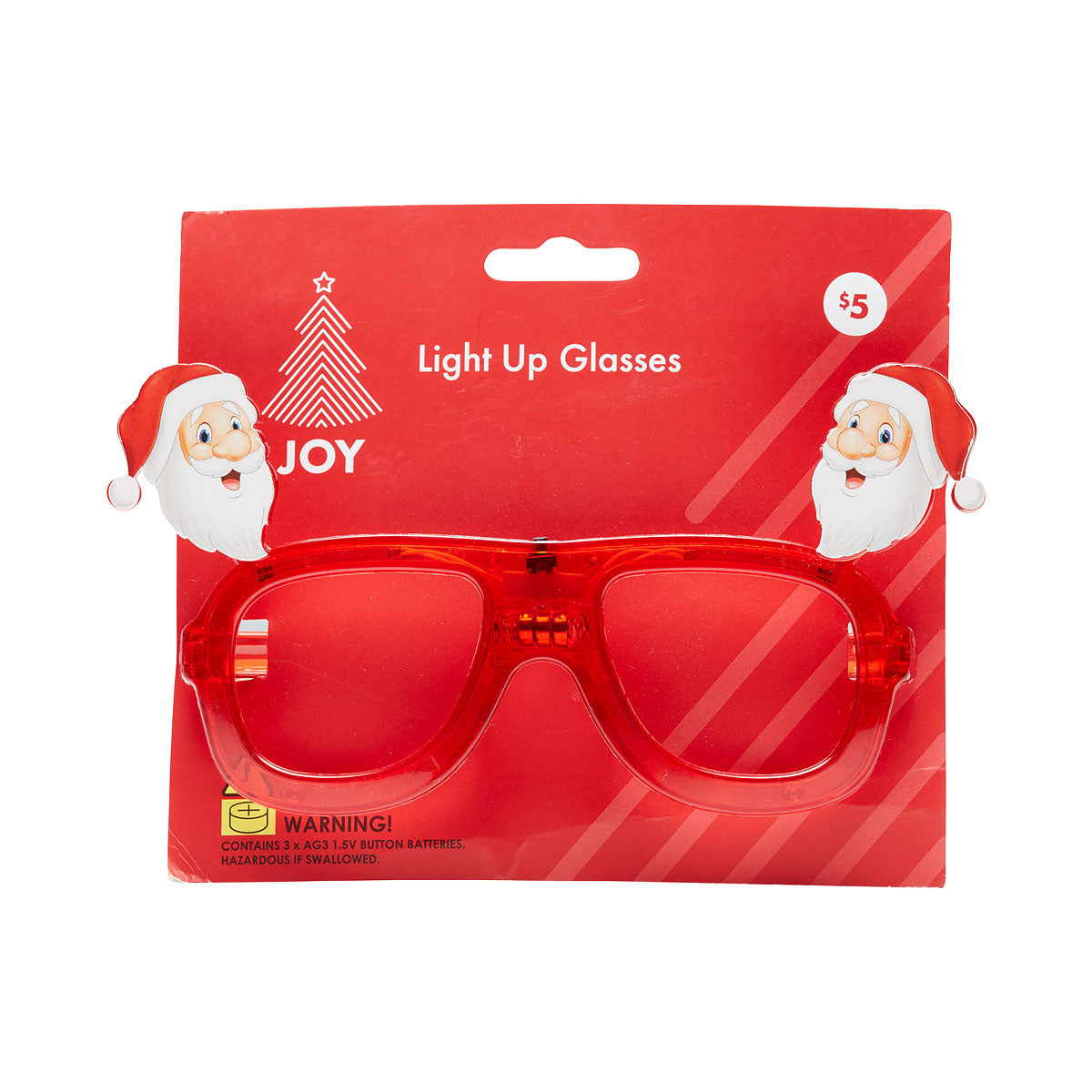 Christmas Novelty Light-Up Glasses Assorted