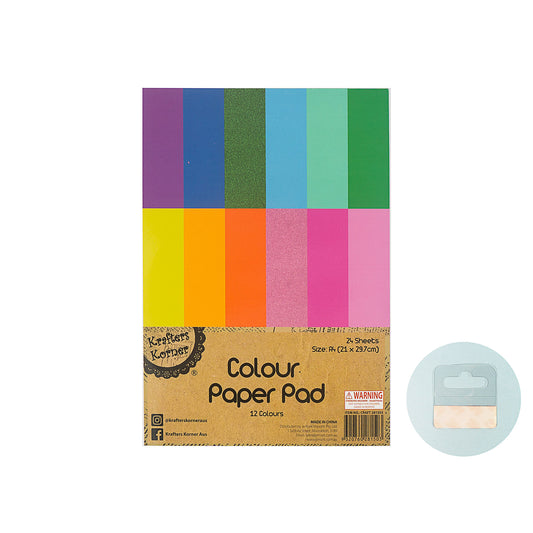 A4 Coloured Glitter Paper Pad