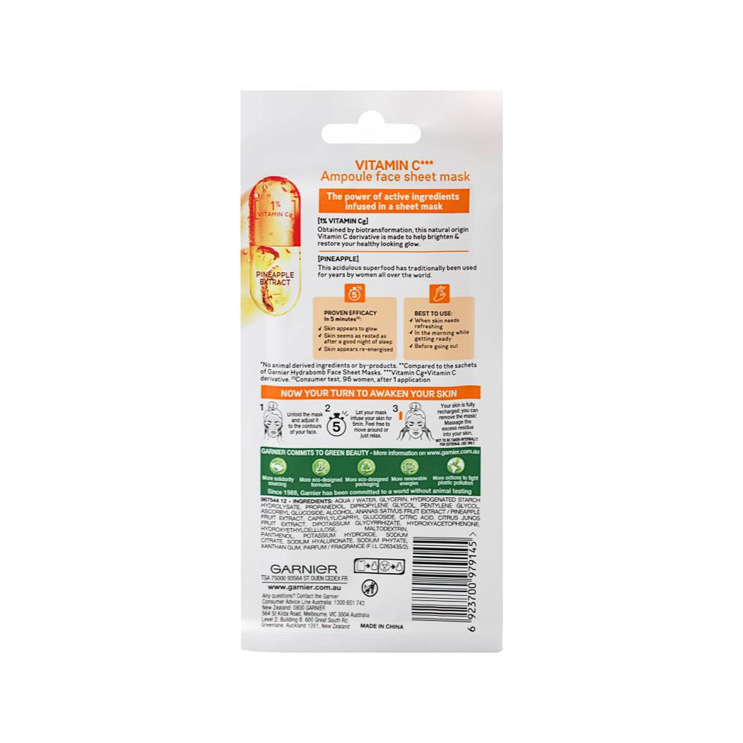 Garnier Vitamin C Face Mask Pineapple 15g