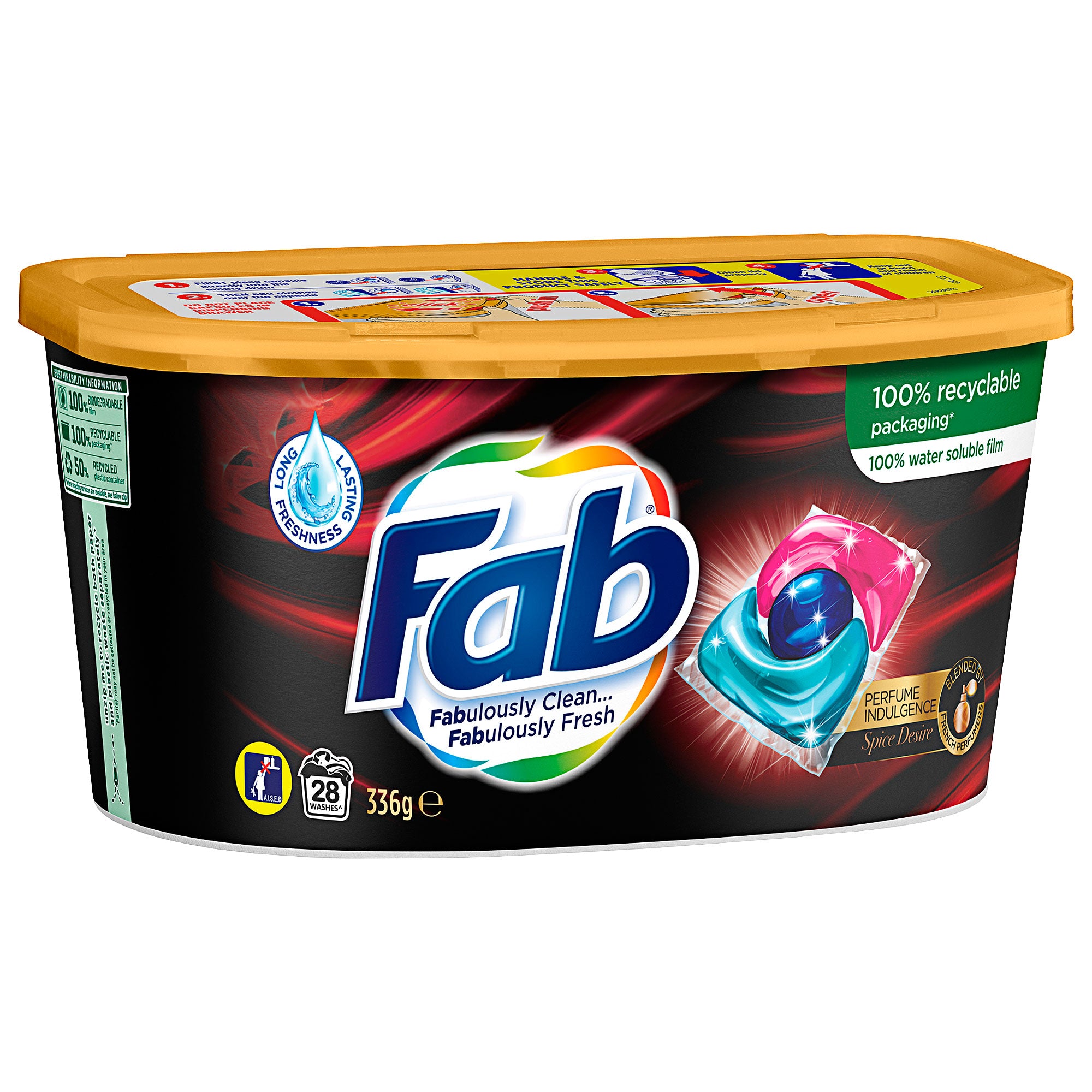 Fab Triple Laundry Capsules Spice Desire 28pk The Reject Shop