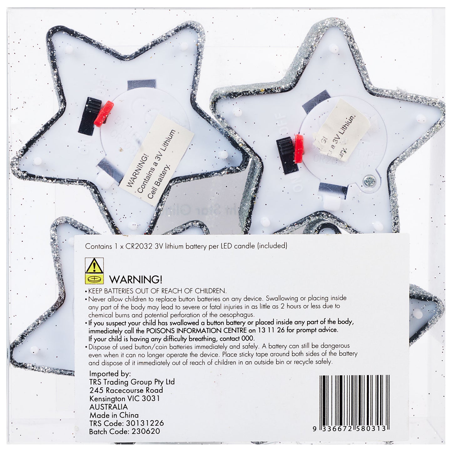 LED Tealight Star Battery Operated Assorted 4pk