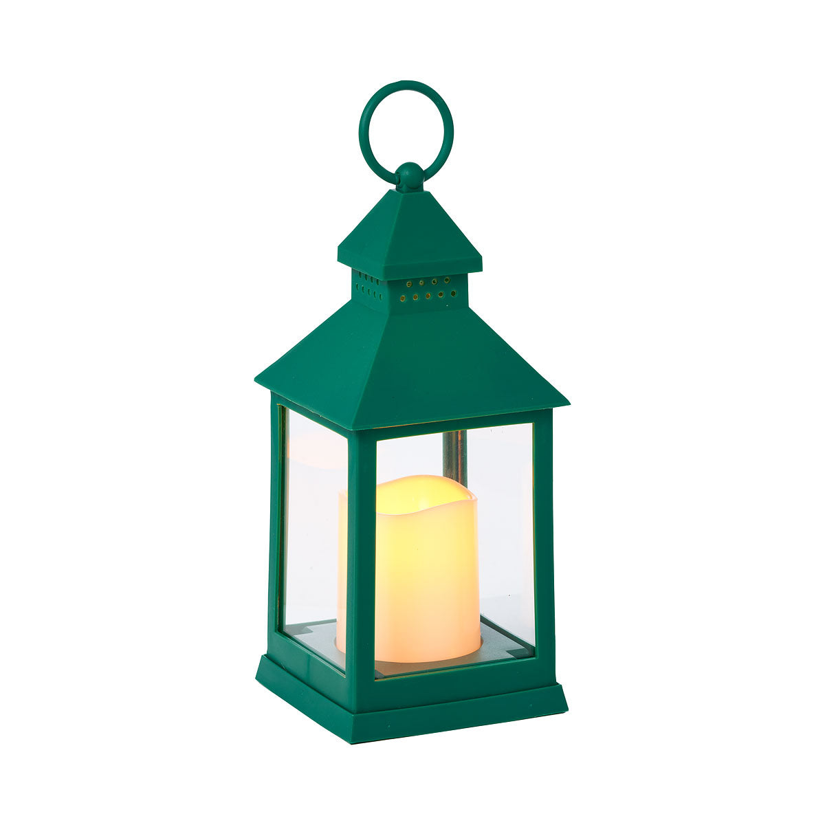 LED Pillar Lantern Red/Green 24cm