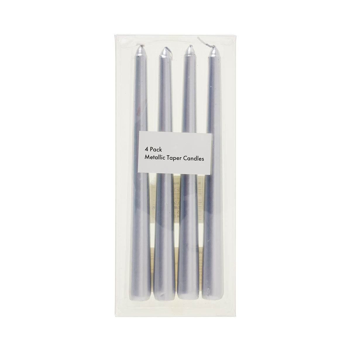 Metallic Taper Candles Silver/Gold 4pk