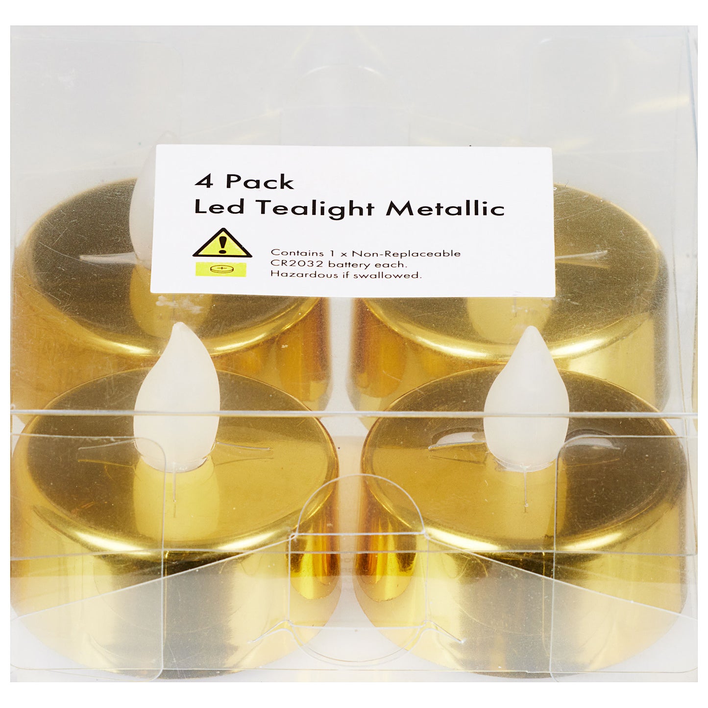 LED Tealight Metallic Silver/Gold 4pk