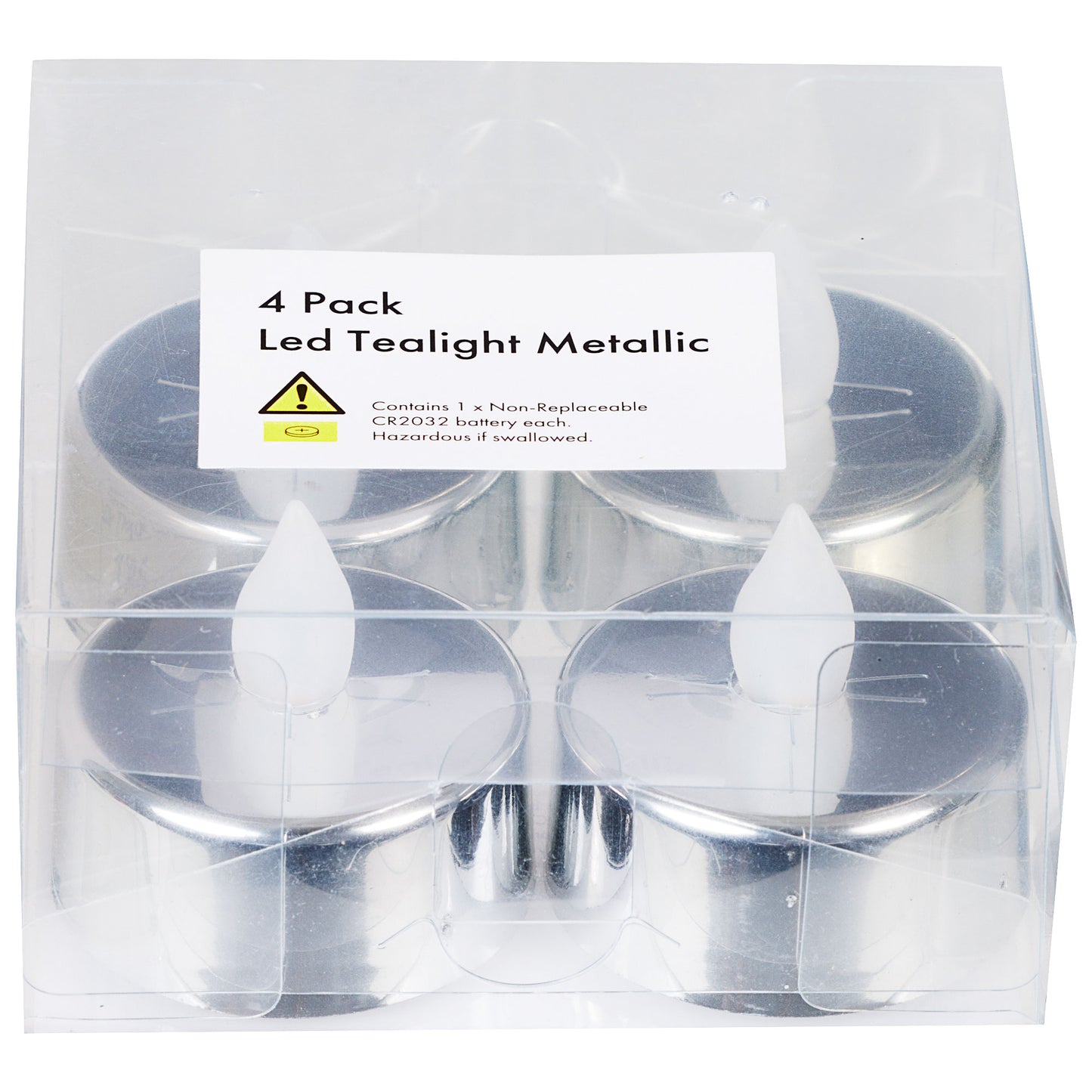 LED Tealight Metallic Silver/Gold 4pk