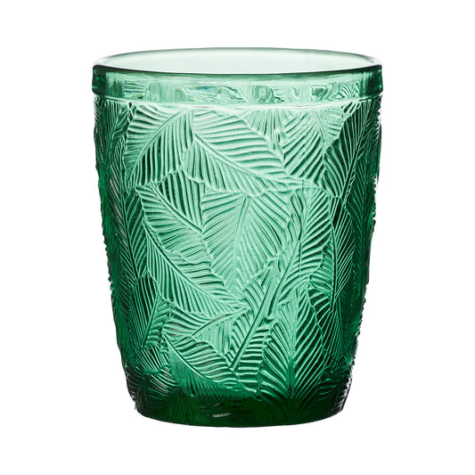 Palm Leaf Glass Tumbler Jade