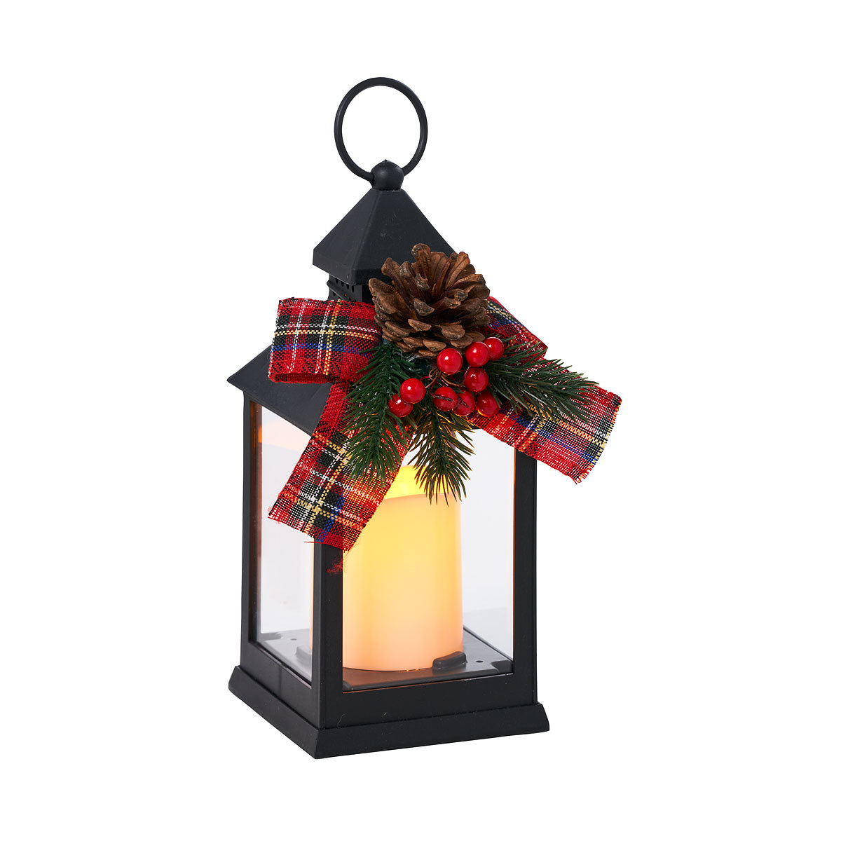 LED Festive Pillar Lantern 24cm Small