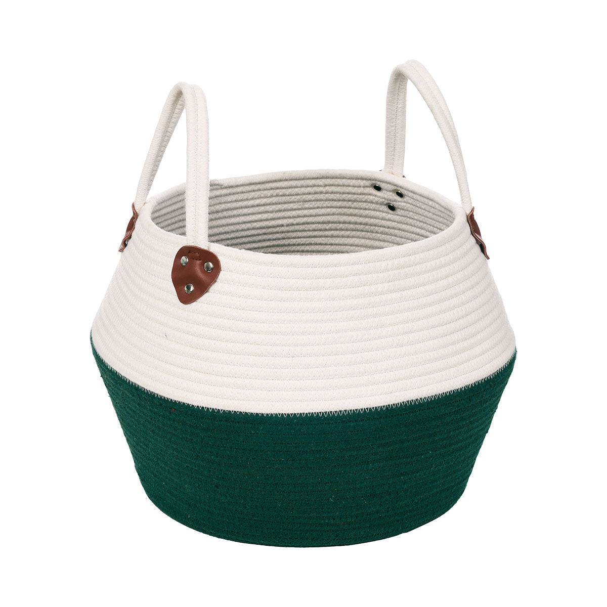 Cotton Rope Belly Basket Green