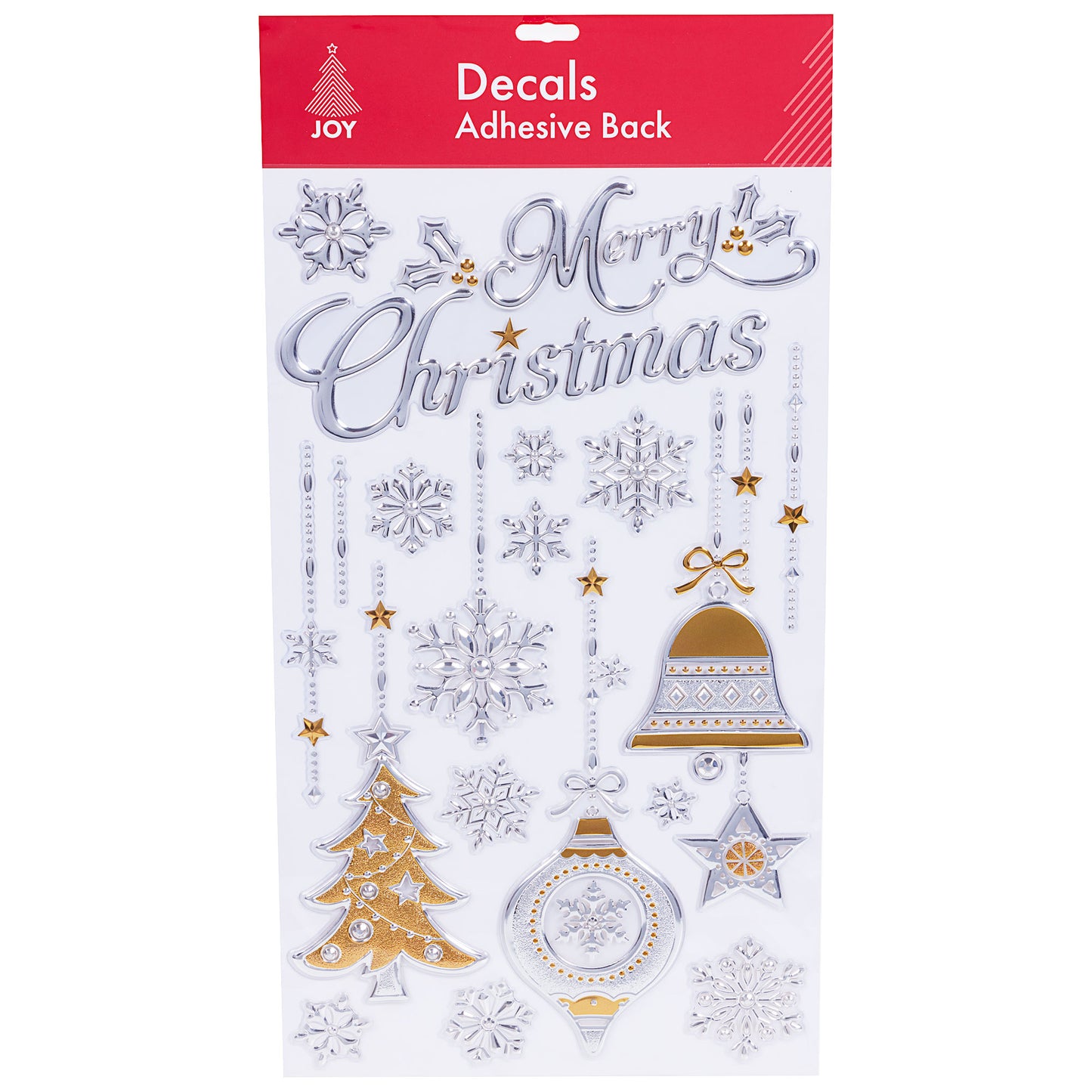 Christmas Theme Embossed Decals Adhesive Back