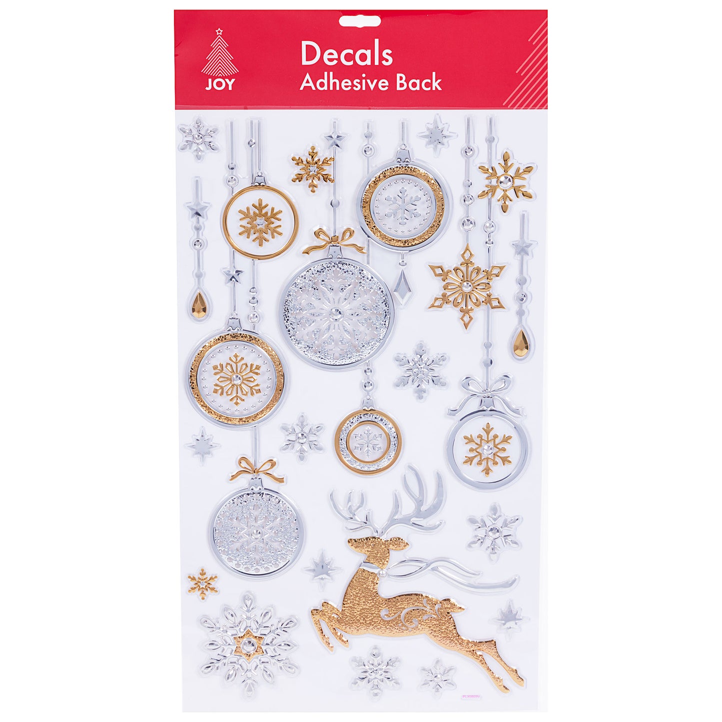 Christmas Theme Embossed Decals Adhesive Back