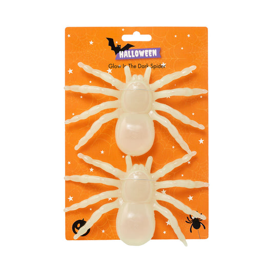 Halloween Glow-In-The-Dark Spider 16cm 2pk