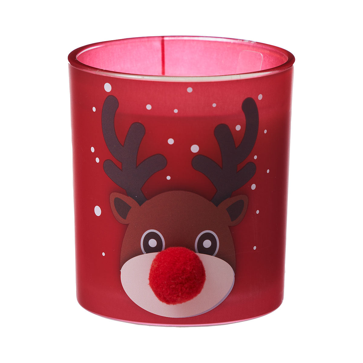 Pom Pom Reindeer/Santa Candle