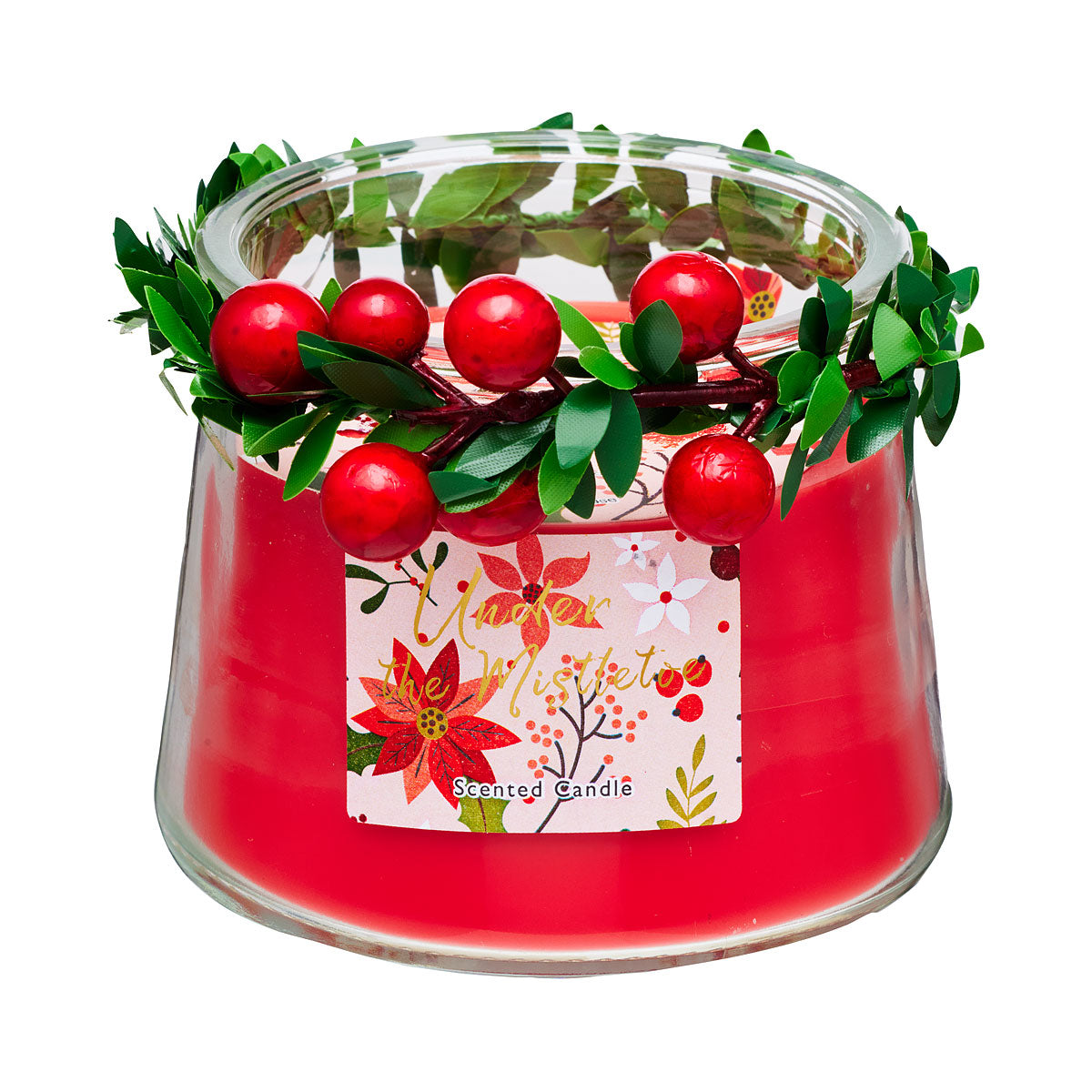 Leaf Trim Glass Cut-Out Wax Candle Assorted