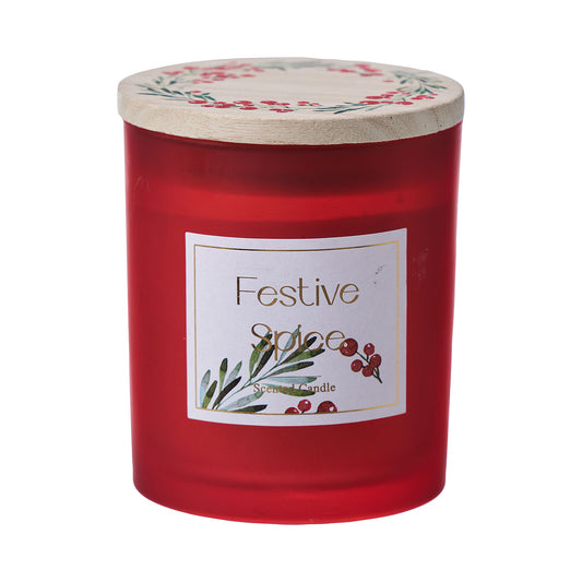 Frost Candle with Wood Lid Berry/Forest