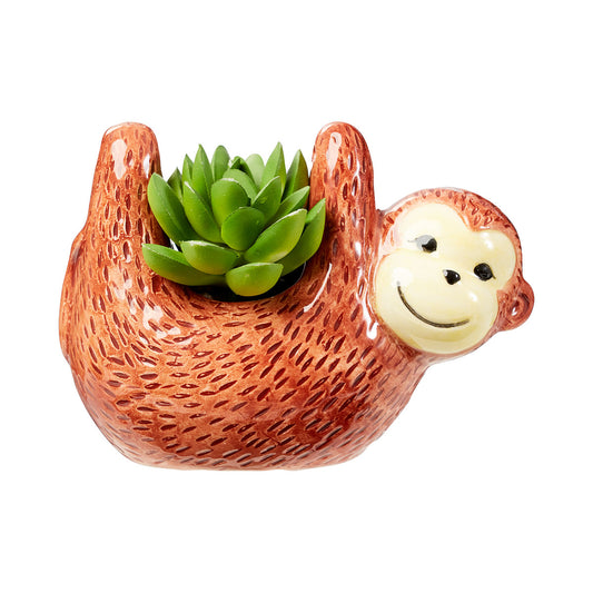 Hanging Novelty Monkey Faux Succulent