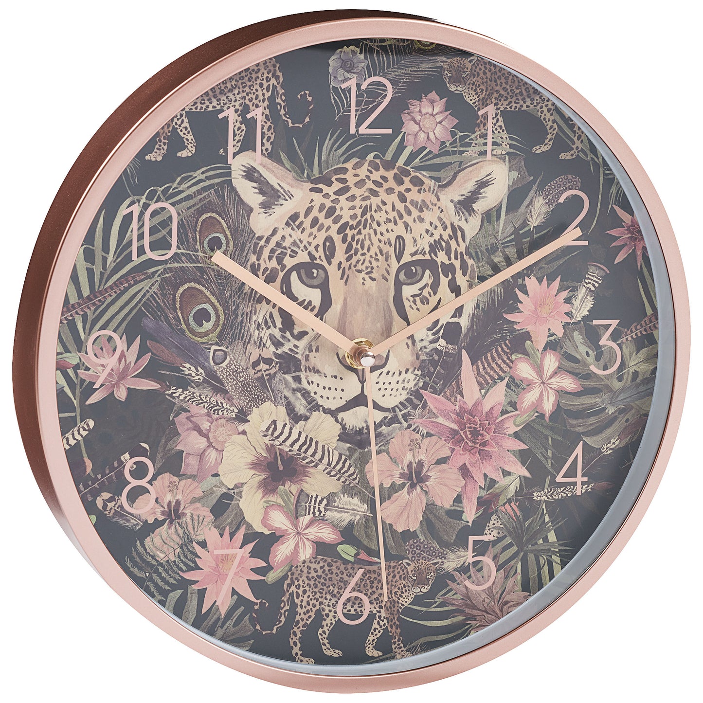 Printed Clock Jungle/Leopard 30cm