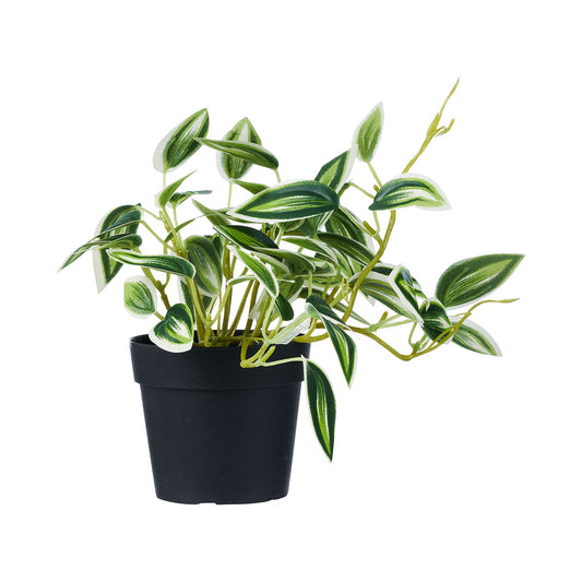 Faux Leafy Trail Plant In Black Pot