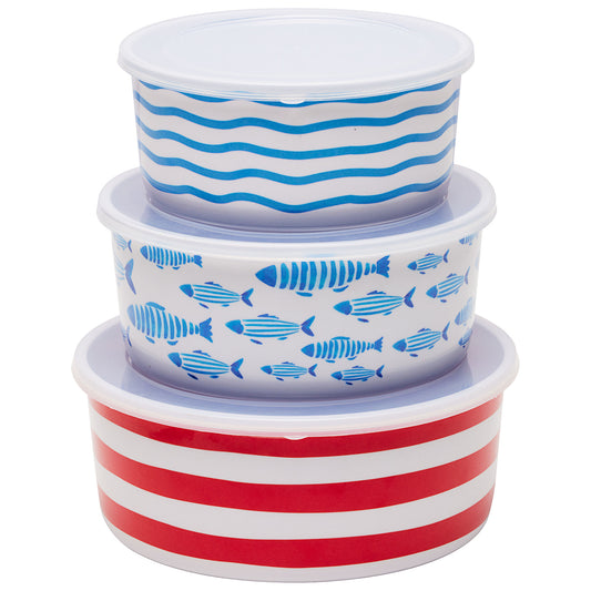 3pc Nautical Melamix Container Set