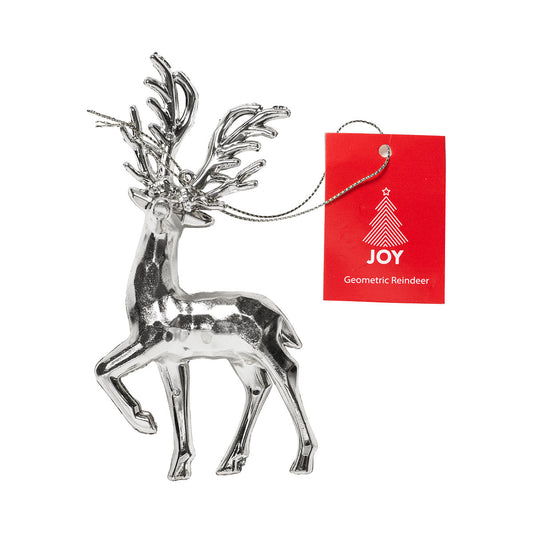 Geo Reindeer Tree Decoration Silver/Gold/Rose Gold