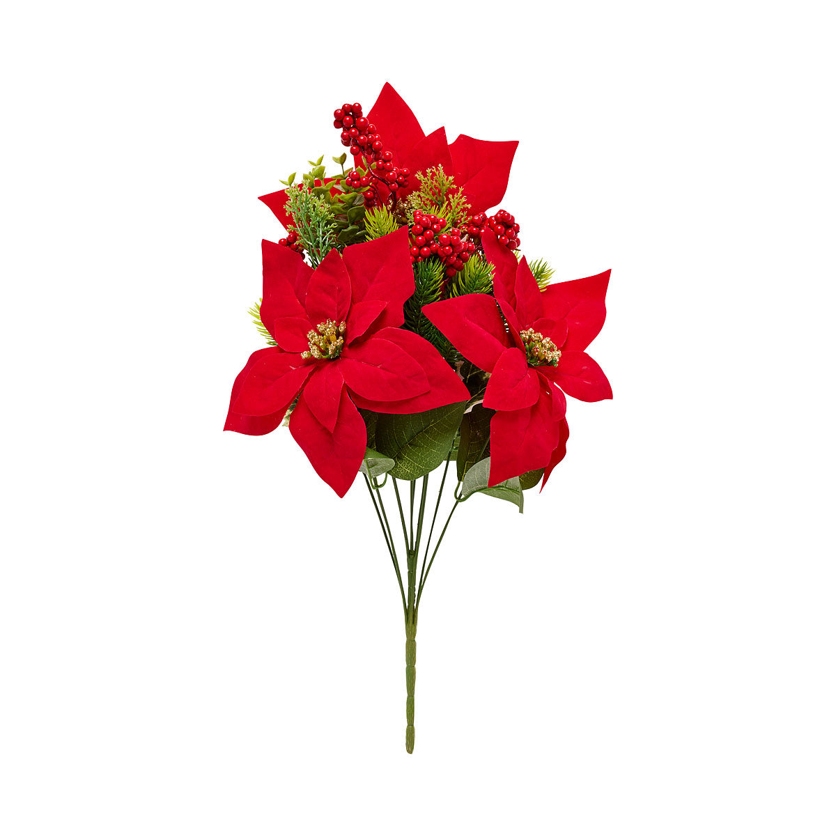 Christmas Poinsettia Bunch L Assorted