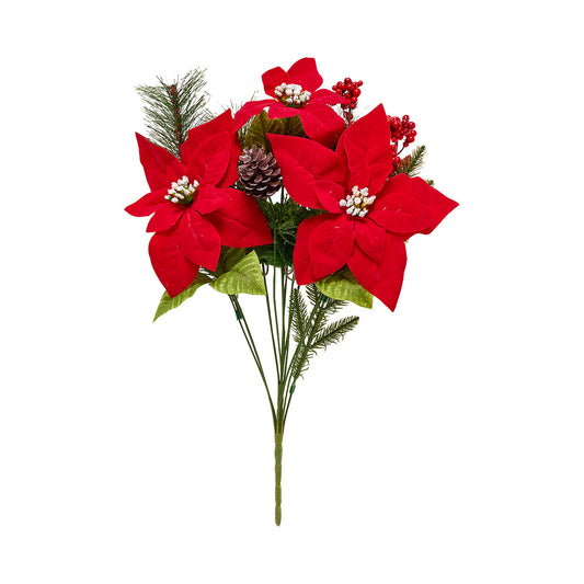 Christmas Poinsettia Bunch L Assorted