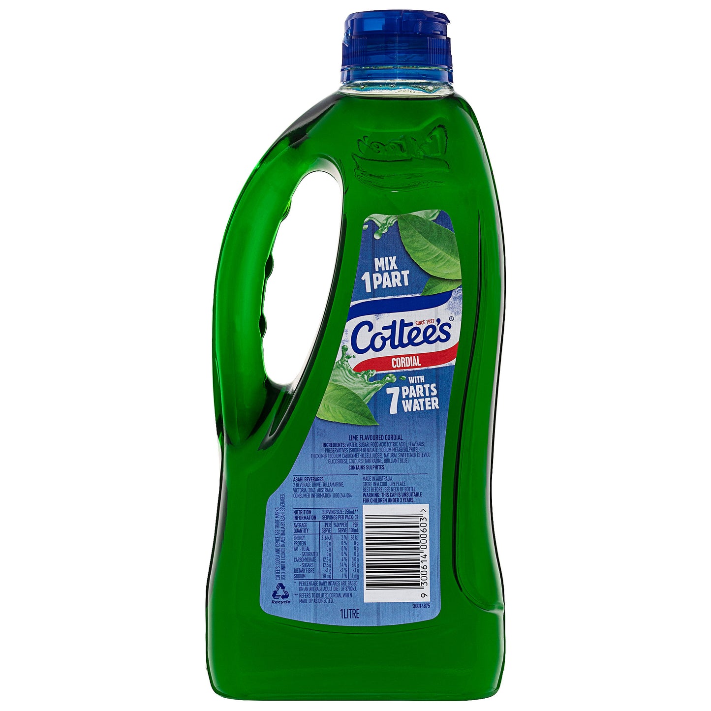 Cottees Coola Lime Cordial 1L