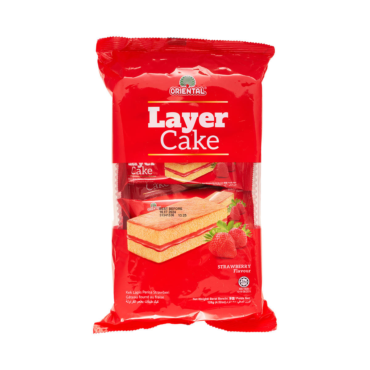 Oriental Layer Cake Strawberry 8pk 128g