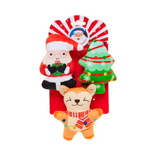 Christmas 3pc Santa Toy Set For Small Dogs