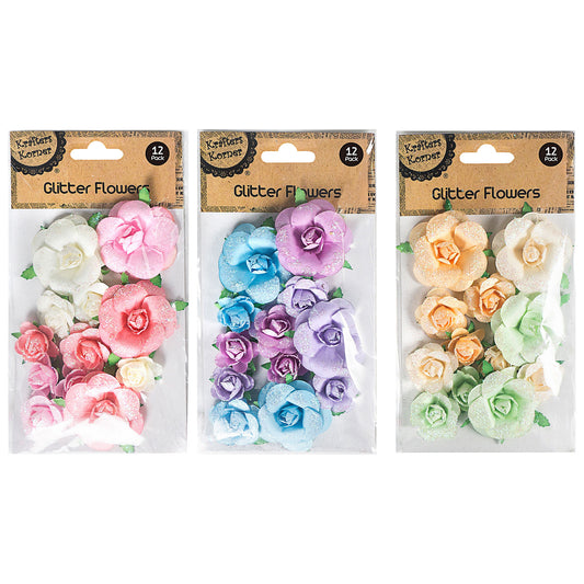 Glitter Flowers Stickers