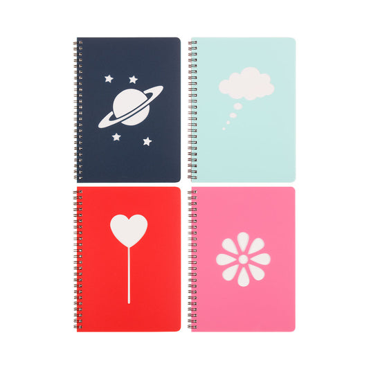 Notebook Basic PP Diecut A5 120pg Assorted