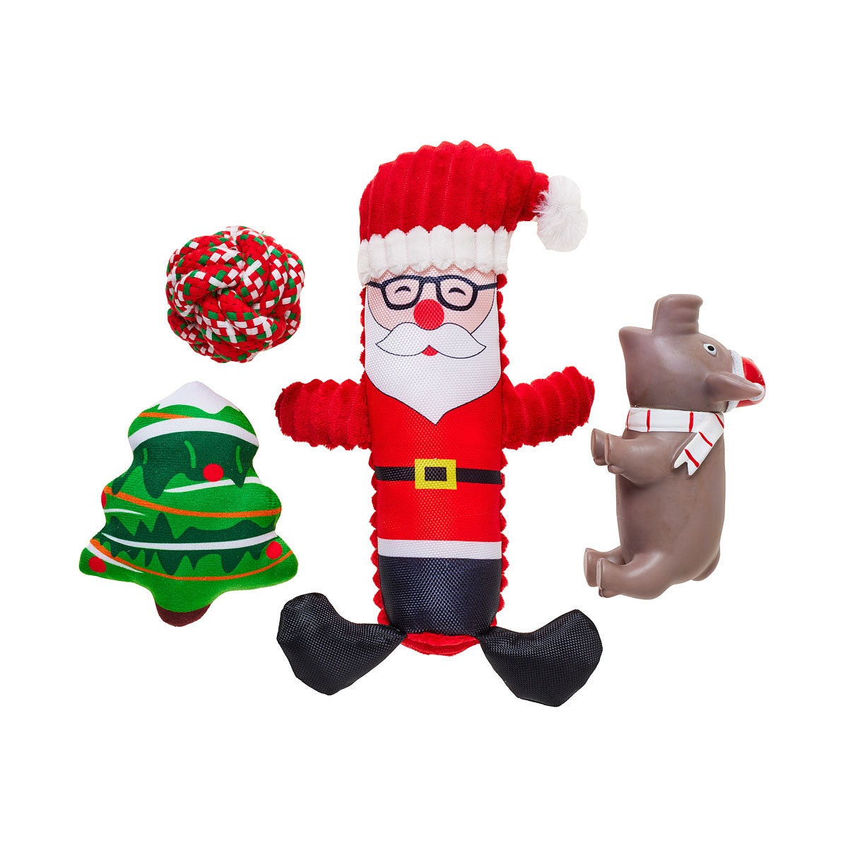 Christmas 4pc Pet Toy Pack Assorted