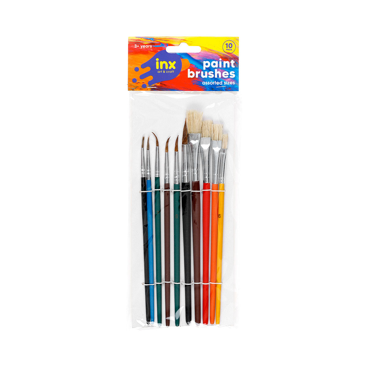 Paint Brushes Assorted Sized 10pk